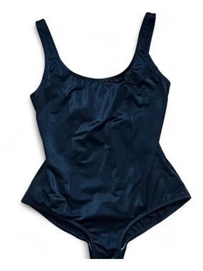 VTG 70s Harboor Casuals Black One Piece Swimsuit ILGWU Size 18 Retro S/M